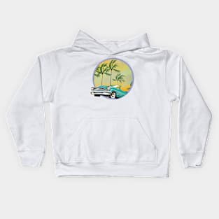 American Car in the Sunset Kids Hoodie